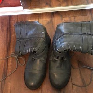 Grey combat boots